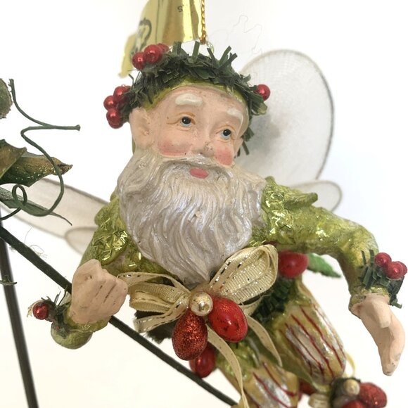 Mark Roberts Hanging Mistletoe and Holly Fairy Christmas Ornament Ltd Ed 7" Tall - Picture 2 of 13
